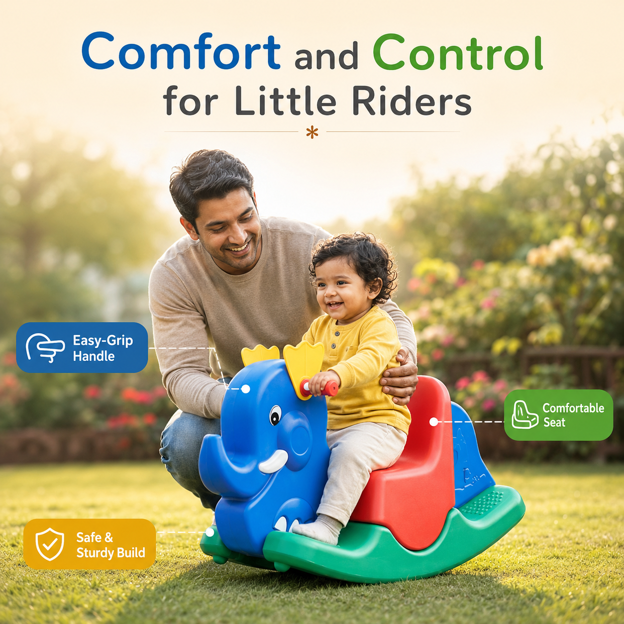 Elephant tusker push ride-on toy for gifting