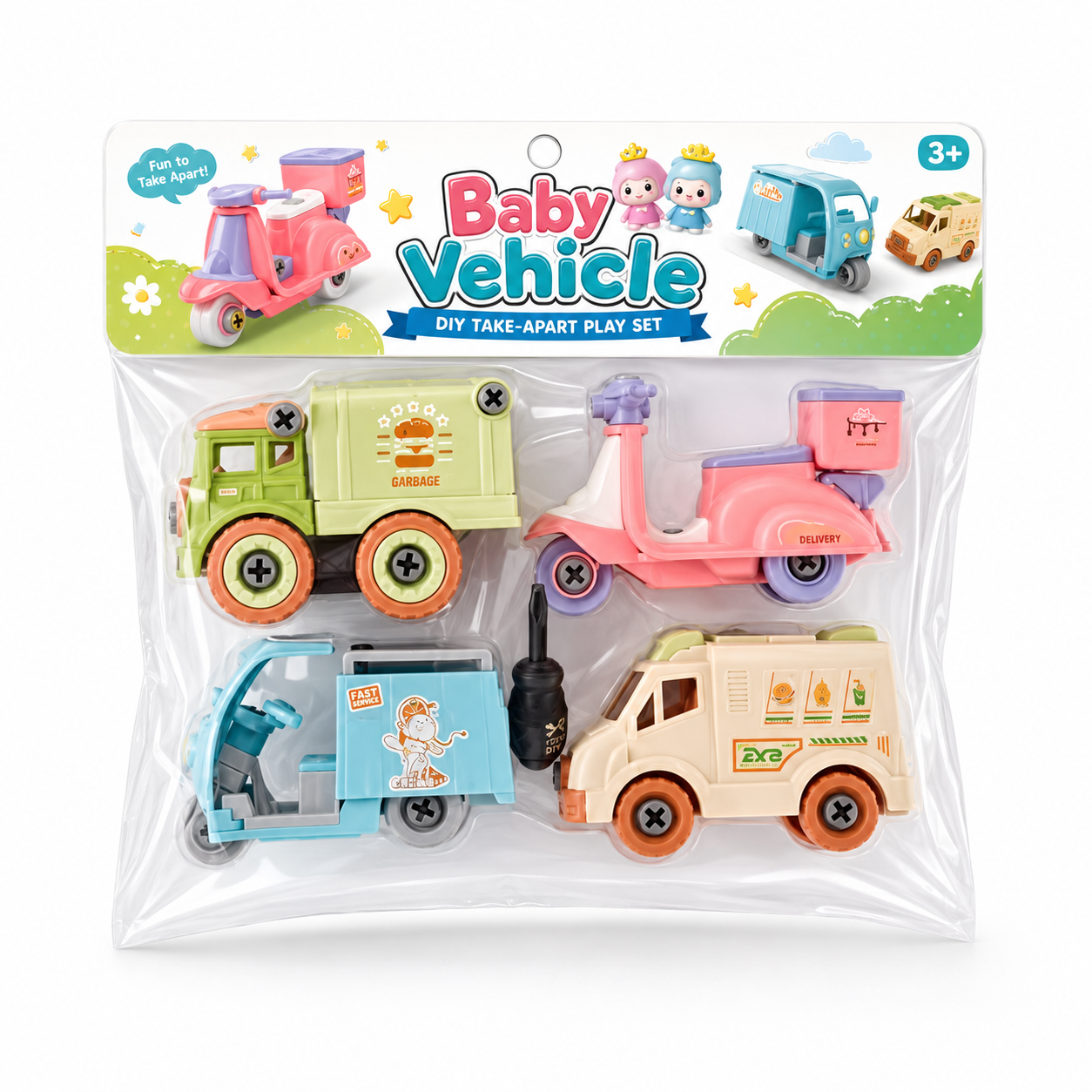 Foldable food transport vehicles from Delulu Kids