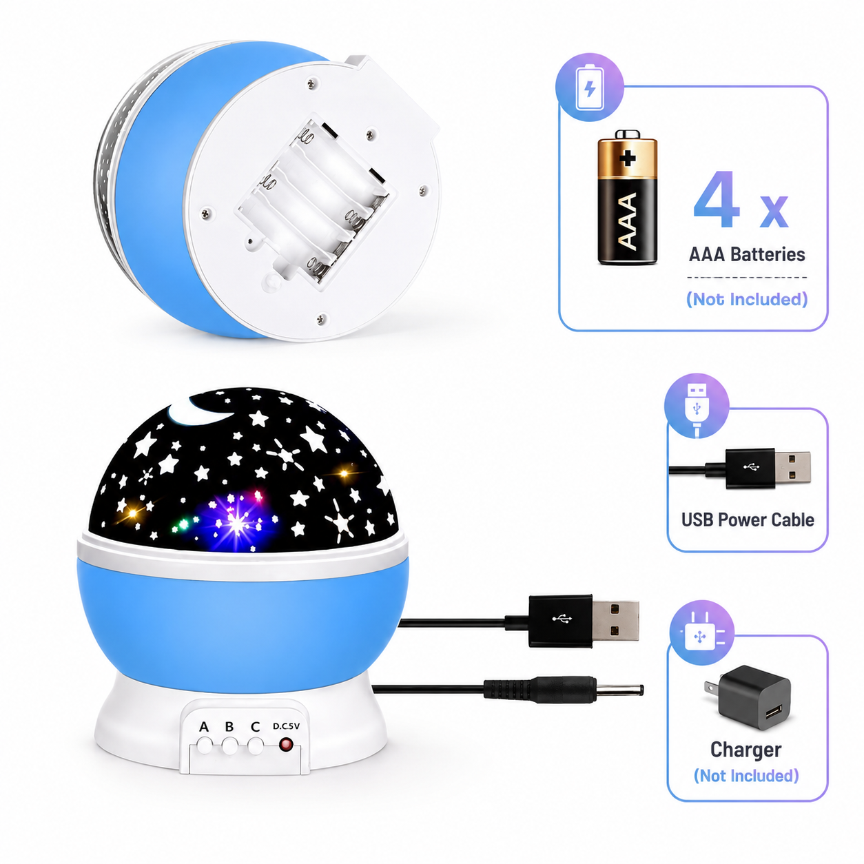 Galaxy star projector light for kids room