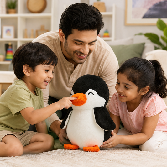 Penguin plush soft toy product image for children
