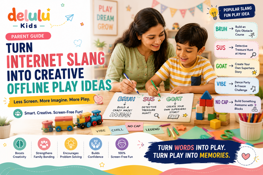Delulu Kids Play Guides internet slang into creative offline play ideas featured image