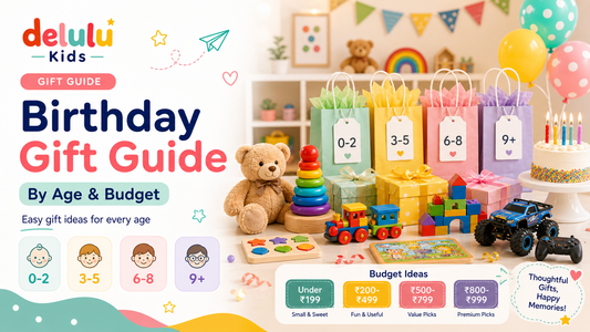 Delulu Kids Birthday Gift Guide by Age and Budget blog banner