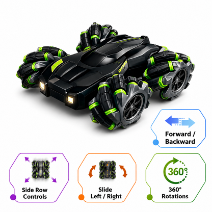 Delulu Kids 4x4 Drifting RC Car for Kids – 360° Stunt & Drift Remote Control Car full set view