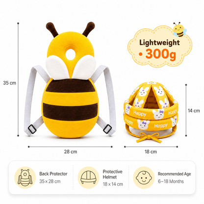 Delulu Kids Baby Safety Helmet & Back Protector for Infants (Honey Bee) – Soft Head Protection Cushion (6–24 Months) product image 4