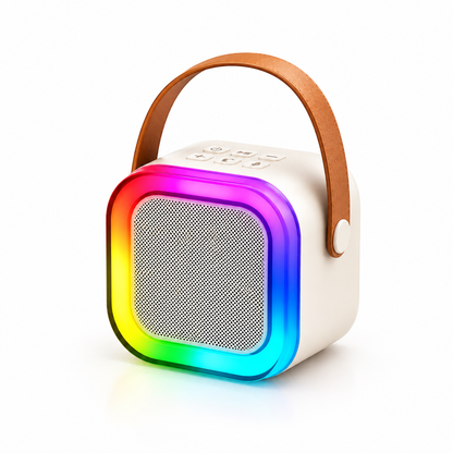 Karaoke Bluetooth Speaker with Wireless Mic | RGB LED Lights | Voice Changer | Portable Party Speaker