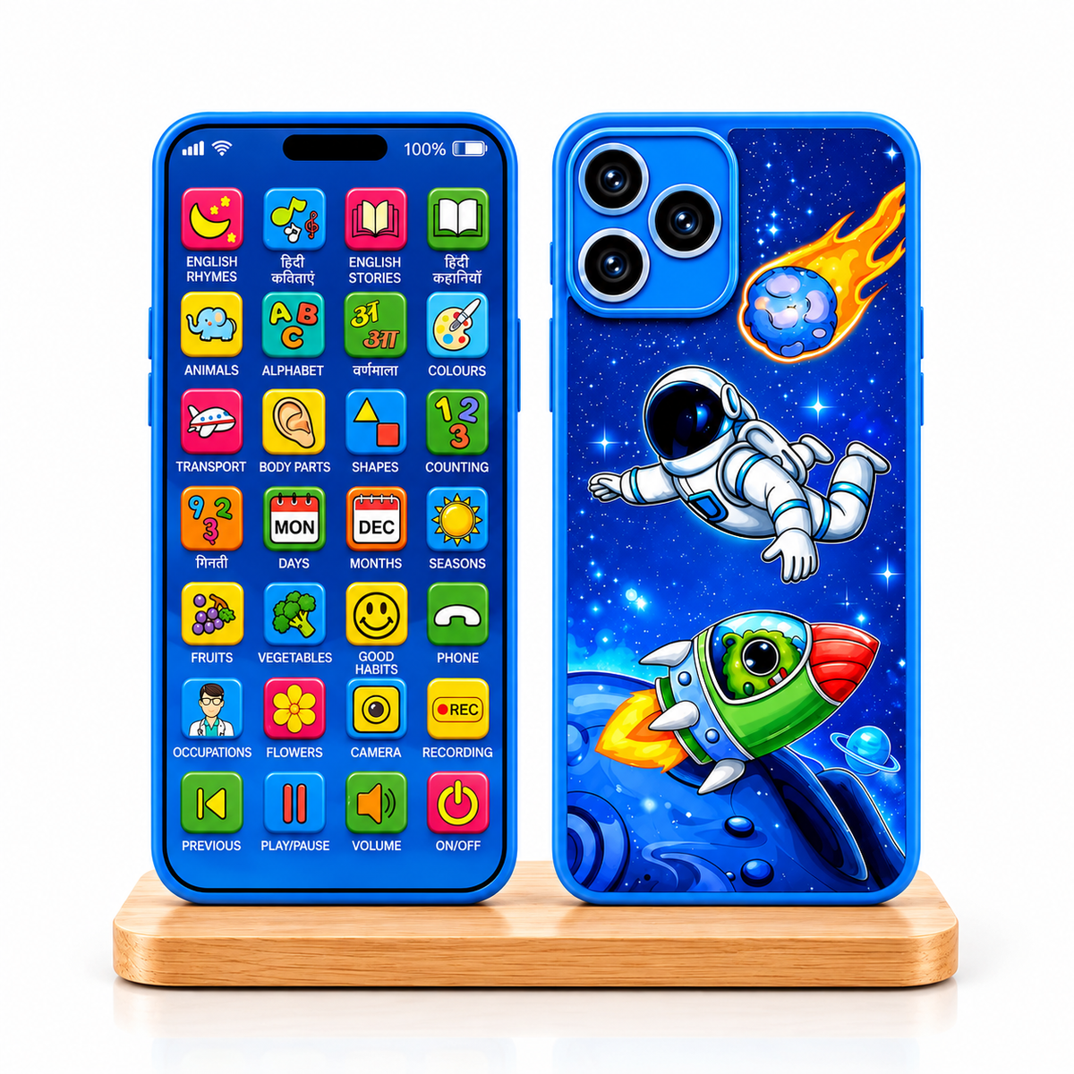 Kids Learning Phone Toy | 24 Interactive Modes | Music, Games & Flash Cards | Rechargeable