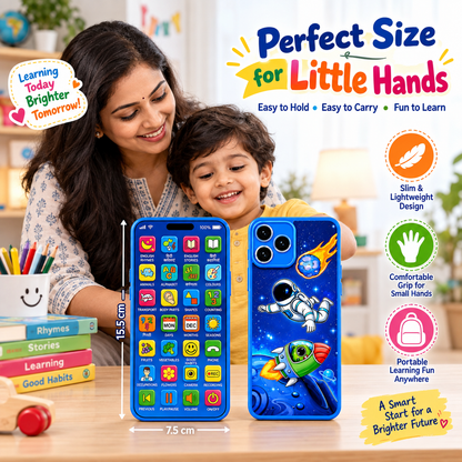 Kids Learning Phone Toy | 24 Interactive Modes | Music, Games & Flash Cards | Rechargeable