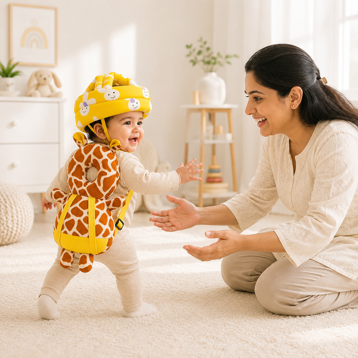 Baby Safety Helmet & Back Protector for Infants (Giraffe) – Soft Head Protection Cushion (6–24 Months)