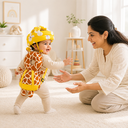 Baby Safety Helmet & Back Protector for Infants (Giraffe) – Soft Head Protection Cushion (6–24 Months)