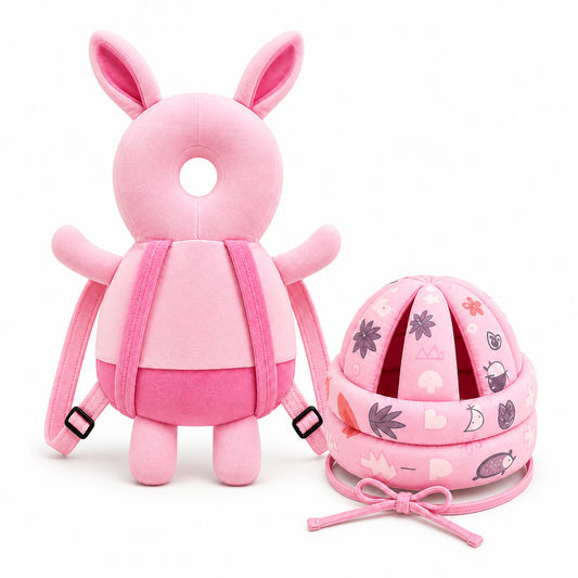 Baby Safety Helmet & Back Protector for Infants (Rabbit) – Soft Head Protection Cushion (6–24 Months)