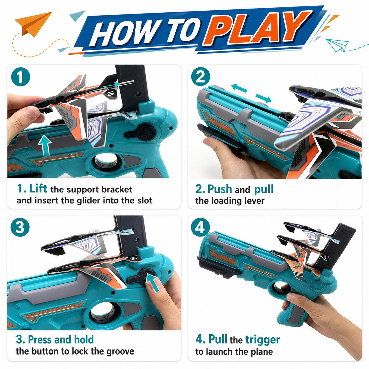 Delulu Kids Airplane Launcher Gun Toy for Kids – Flying Aeroplane Shooter product image 5