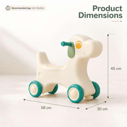 Delulu Kids Baby Puppy Push-On Ride Toy for Toddlers – Sit & Scoot Ride-On full set view