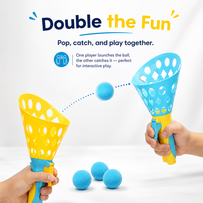 Delulu Kids Click and Catch Twin Ball Launcher for Kids – Fun Outdoor Catching Game product image 2