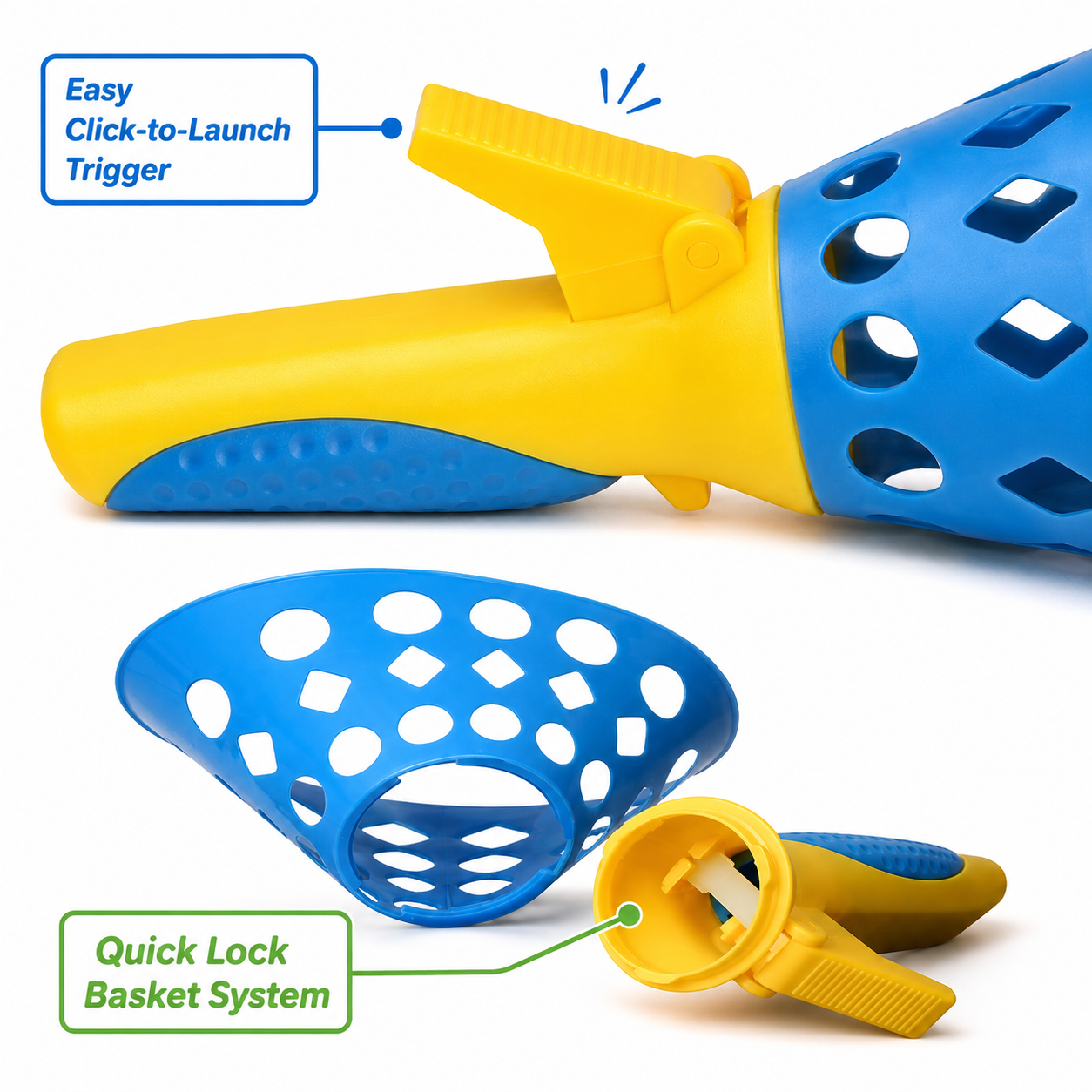 Delulu Kids Click and Catch Twin Ball Launcher for Kids – Fun Outdoor Catching Game product image 5