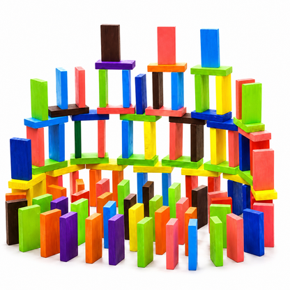 120 piece wooden dominos set for kids
