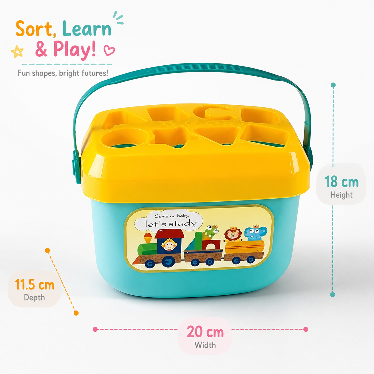 Wooden shape sorting toy set for toddlers