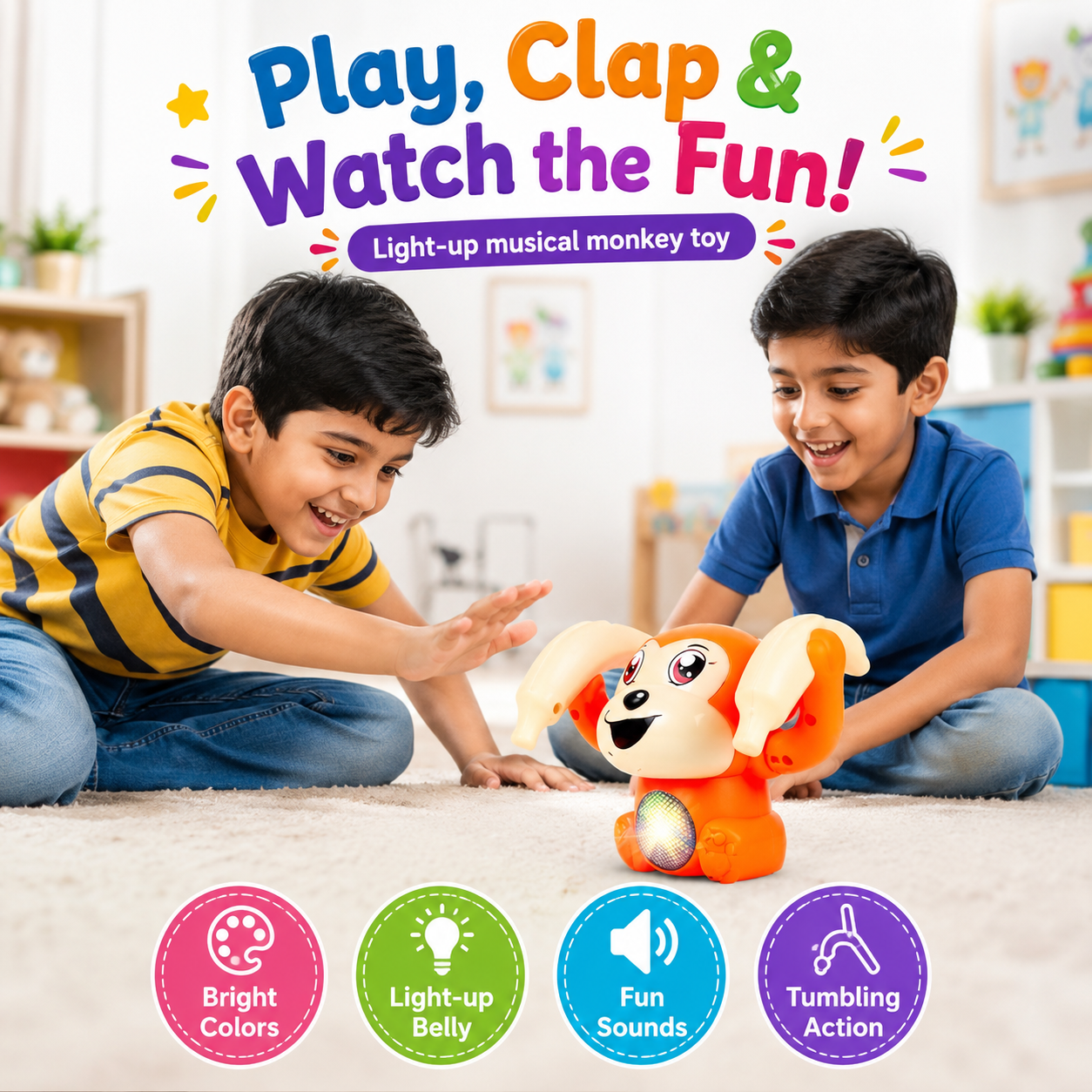 Musical monkey toy for birthday gifting