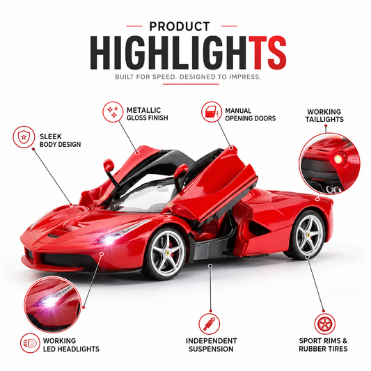 Rechargeable racing car for action play