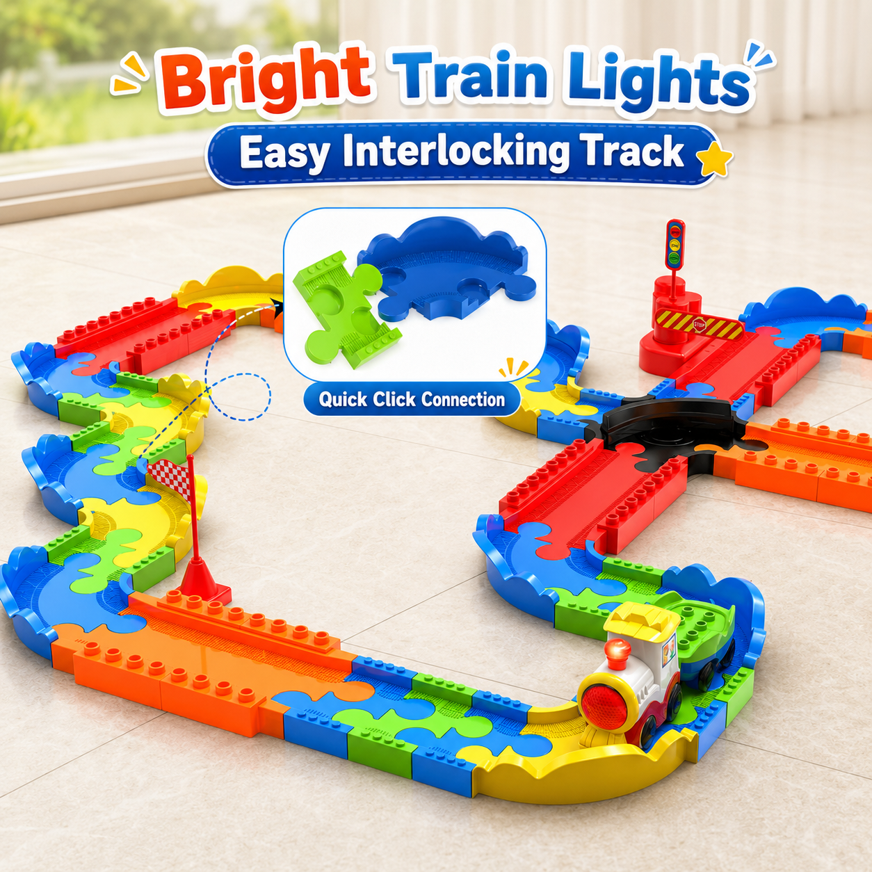 Toy train building set from Delulu Kids