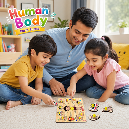 Kids wooden puzzle for learning human body parts