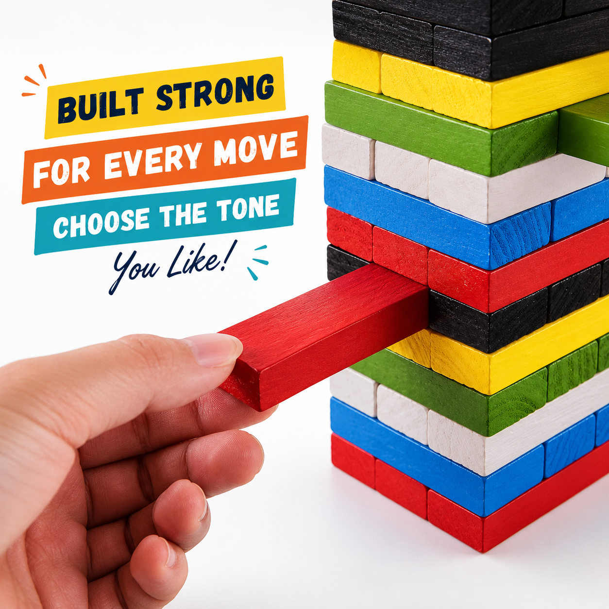 Wooden building blocks educational toy set for toddlers