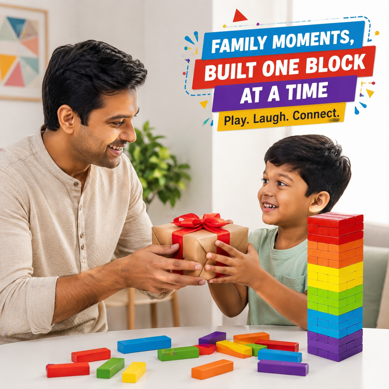 Educational wooden blocks toy for early learning