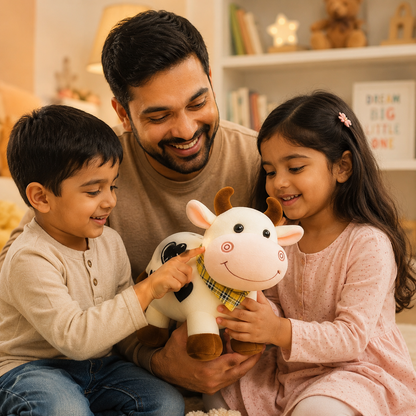 Cow plush soft toy for bedtime and birthday gifting