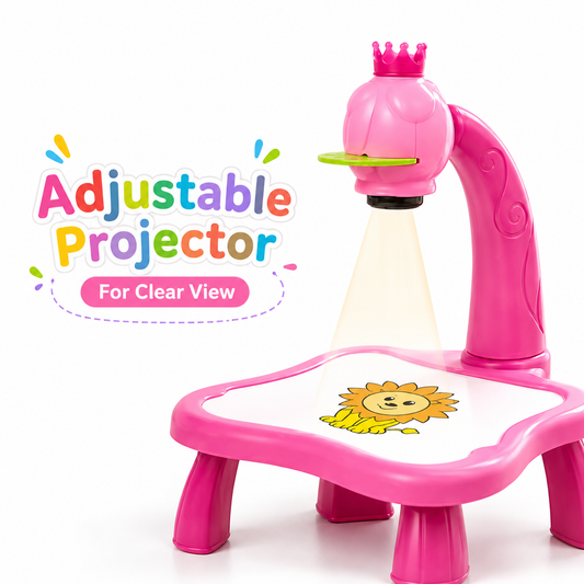 Projection drawing table for trace draw and learn play