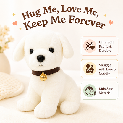 Cuddly dog plush soft toy for bedtime comfort