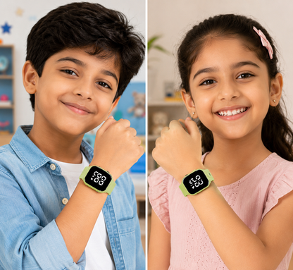 Waterproof style digital watch for children