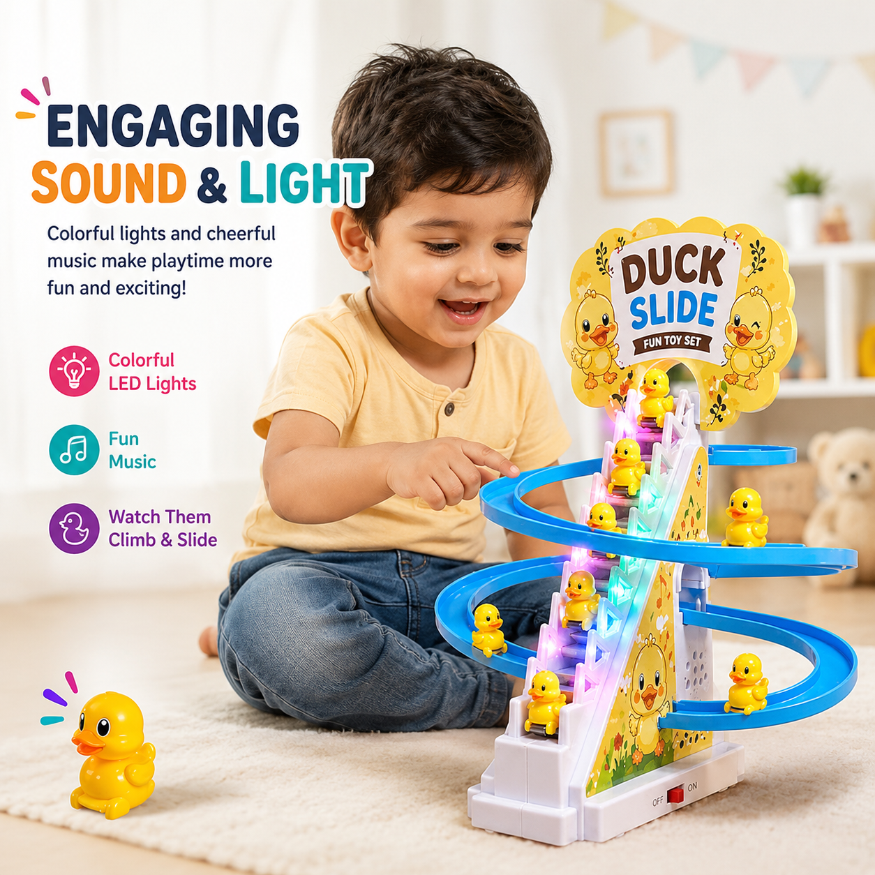Duck slide toy set gift for young children