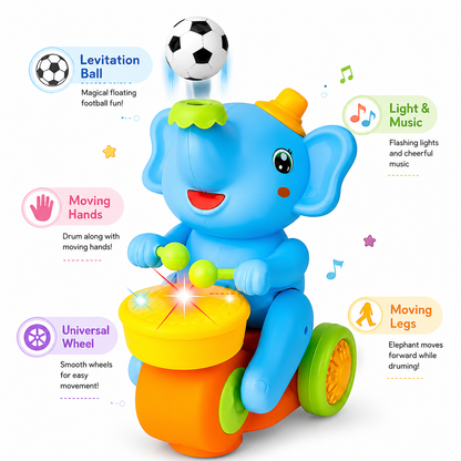 Elephant Musician Toy with Levitation Ball on Nose