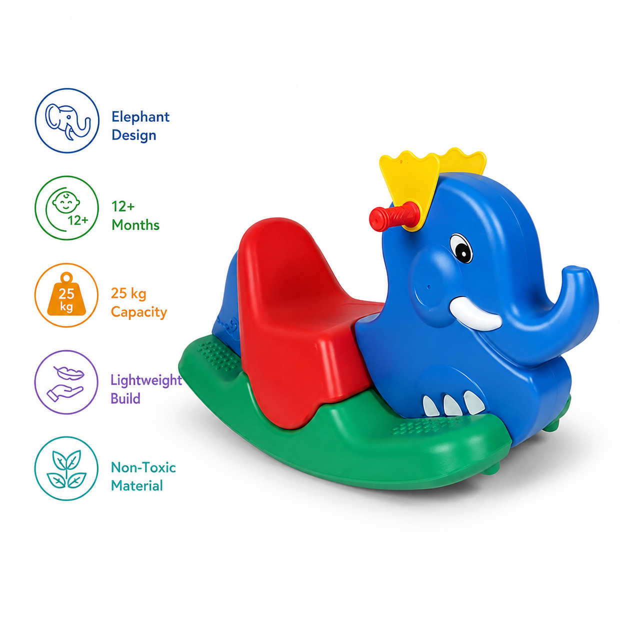 Push and ride elephant toy for toddler movement play