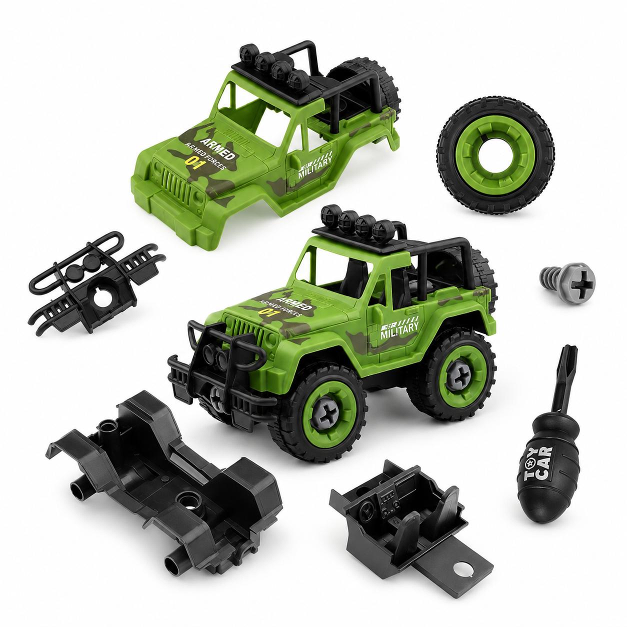 Foldable vehicles toy set for pretend play