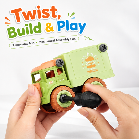 Truck and trailer pretend play food transport toy