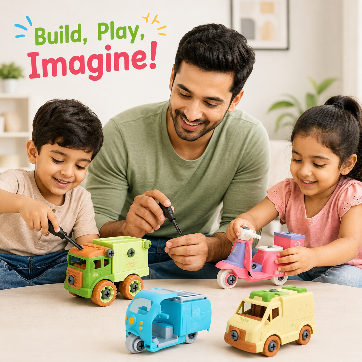 Kids vehicle pretend play truck toy set