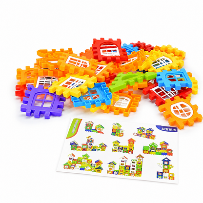 Happy house block set for creative play