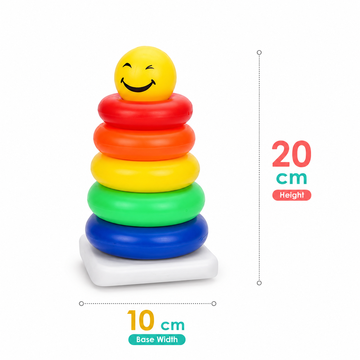Stacking rings toy for colour and size learning