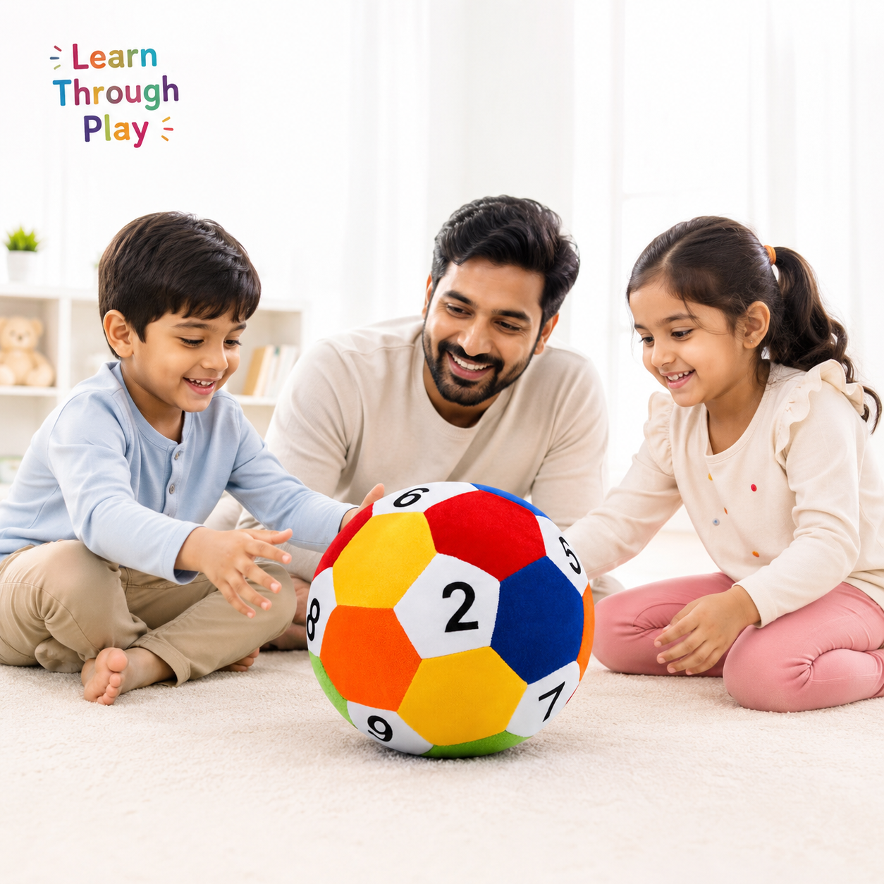 Numeric plush ball soft toy for babies and toddlers